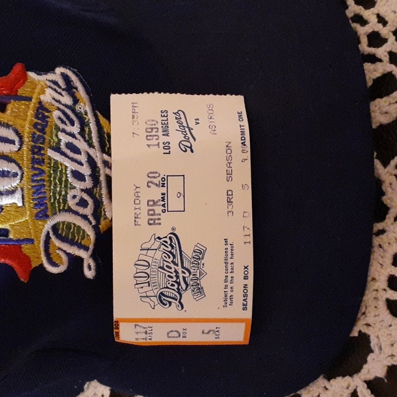 100th Anniversary Dodgers 1890 NL 1990  New Era Pro Model M-L snapback w/ticket - Picture 2 of 8